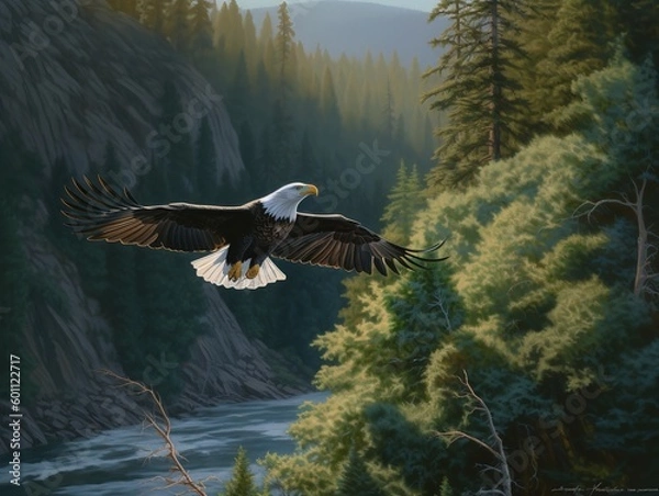 Fototapeta Bald Eagle's Domain: Sovereign of the Wild Skies