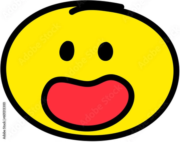 Fototapeta Face Expression Emoji Icon Doodle Round Face