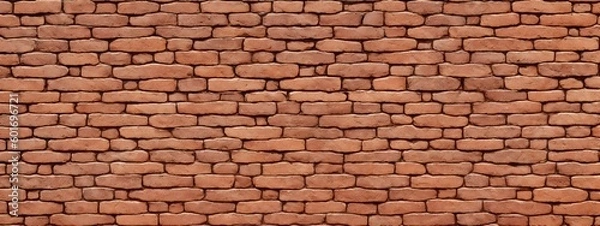 Fototapeta Red brick background texture seamless pattern.
Seamless brick masonry. Red brick wall seamless illustration background. Generative AI