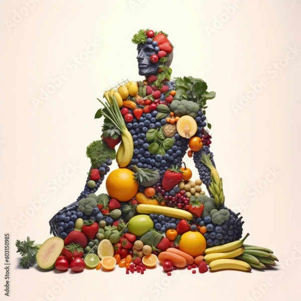 Fototapeta Human body made of healthy foods