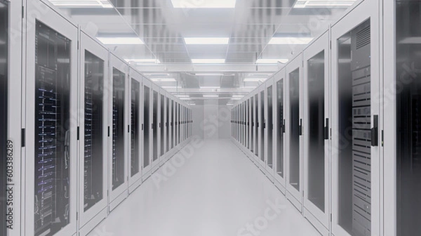 Fototapeta Data server center background, digital hosting, white space	
