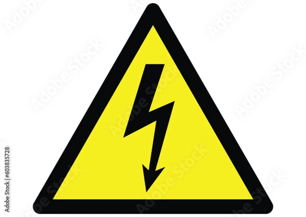 Fototapeta electricity Hazard symbol on warning sign