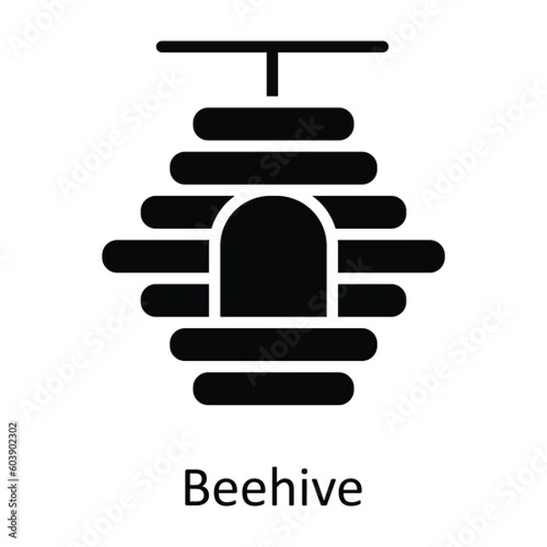 Obraz Beehive vector    Solid Icon Design illustration. Agriculture  Symbol on White background EPS 10 File