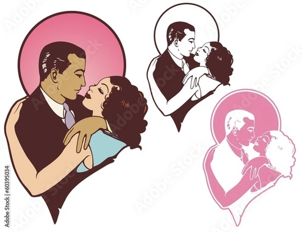 Fototapeta Romantic couple dancing on Valentine's day