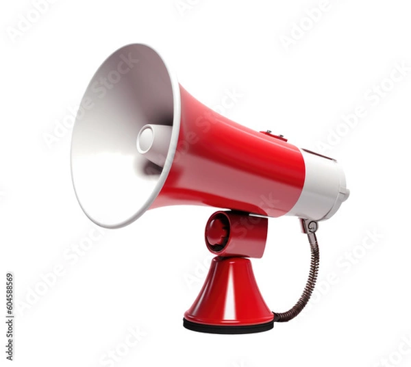 Fototapeta Red Megaphone Isolated on Transparent Background - Generative AI
