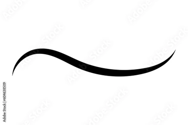 Obraz Calligraphy stroke swoosh, line elegant decoration drawn swirl on isolated white background.