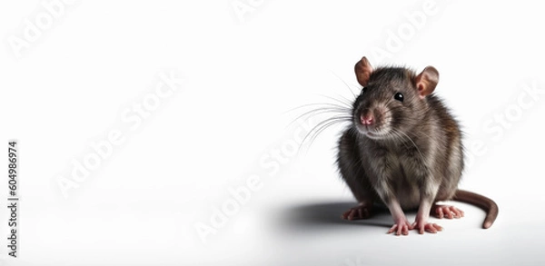 Fototapeta Rat rodent animal isolated on white background, Generative AI