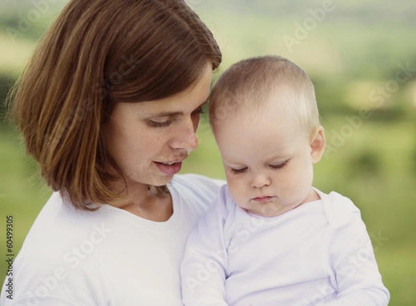 Fototapeta Mother and her little son