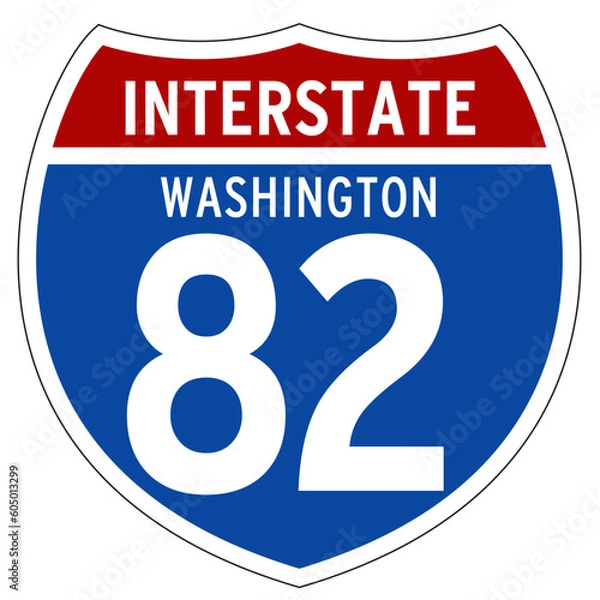 Fototapeta Interstate 82 Sign, I-82, Washington, Isolated Road Sign vector
