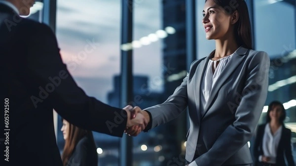 Fototapeta Businesswomen shaking hands