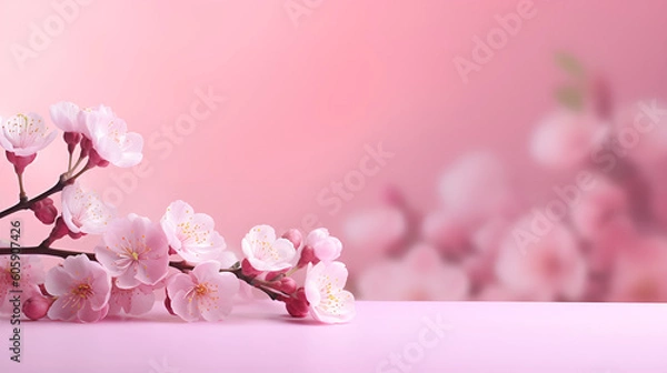 Fototapeta pink pastel with flower 4k wallpaper 