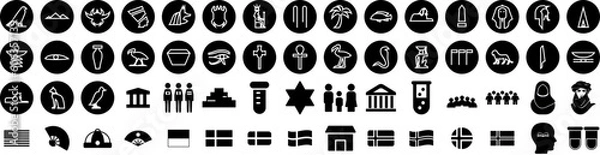 Fototapeta Set Of Culture Icons Isolated Silhouette Solid Icon With Together, People, Concept, Culture, Abstract, Diversity, Social Infographic Simple Vector Illustration Logo