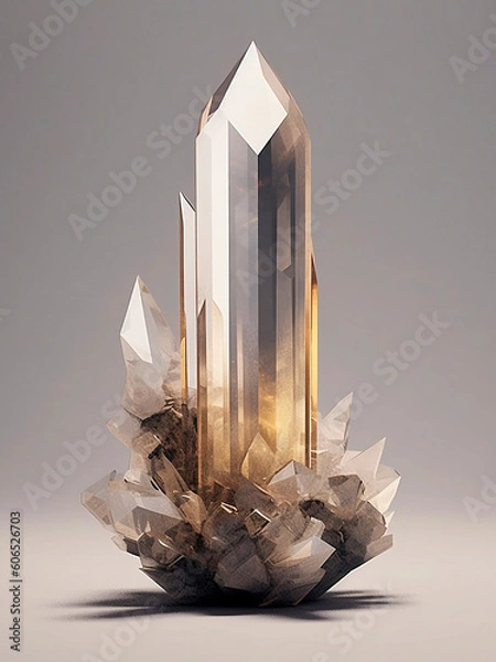 Fototapeta Striking Quartz Crystal Art Visualization AI Generative 