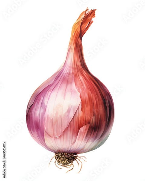 Fototapeta Watercolor Onion isolated on white background