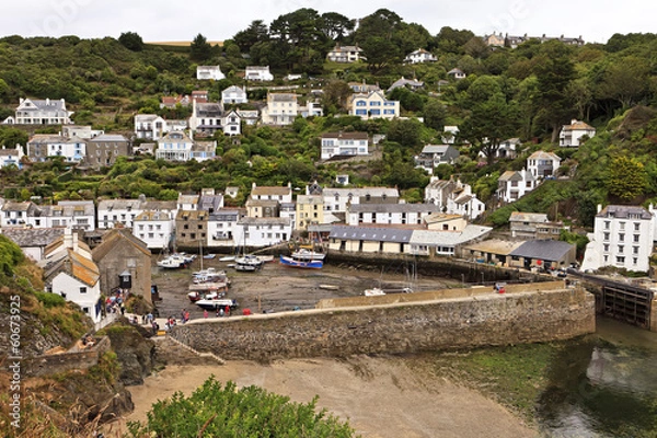 Fototapeta Polperro fishing village Cornwall England UK