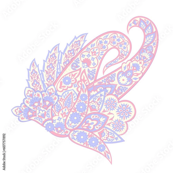 Fototapeta Isolated Vector Paisley pattern in floral indian style