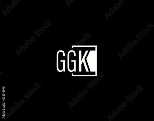 Fototapeta GGK Logo and Graphics Design, Modern and Sleek Vector Art and Icons isolated on black background