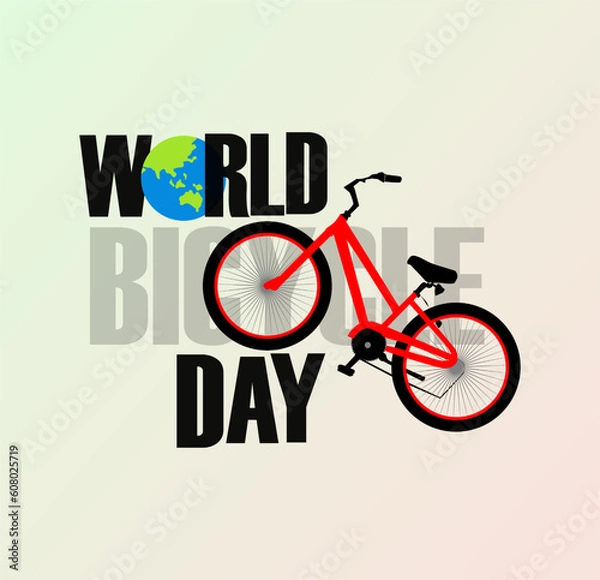 Fototapeta World Bicycle Day for celebration of International day 3 June.