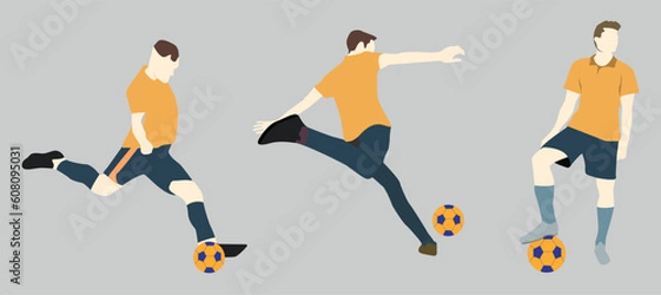 Fototapeta Football player collection flat illustration