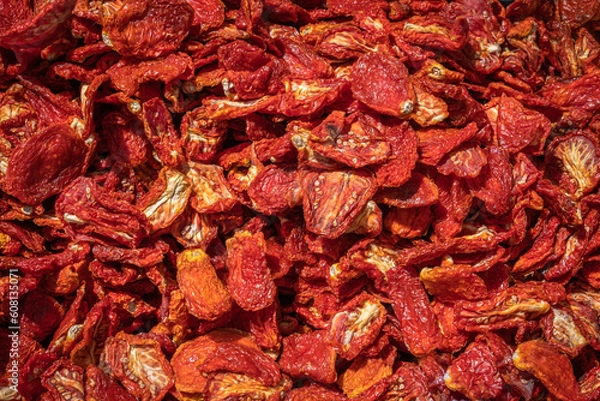 Fototapeta sun dried tomatoes. dry foods.