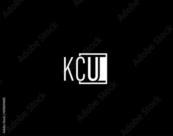 Fototapeta KCU Logo and Graphics Design, Modern and Sleek Vector Art and Icons isolated on black background