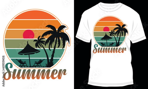 Fototapeta Summer Vibes Vintage T-shirt Design