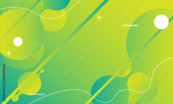 Fototapeta Abstract green colorful template banner with gradient color and small polka dot technology background Design with liquid shape vector design