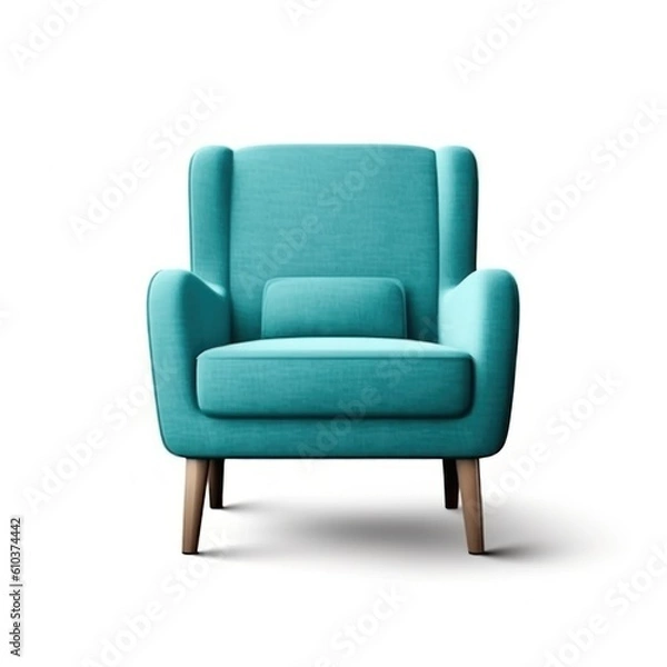 Fototapeta Modern vivid armchair isolated. Illustration AI Generative.