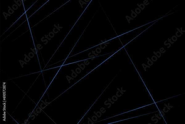 Fototapeta Abstract black with blue lines, triangles background modern design. Vector illustration EPS 10.