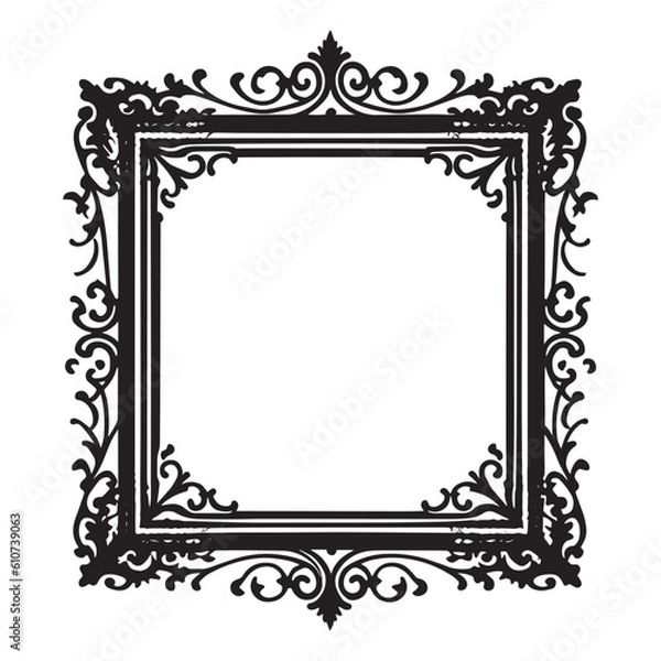 Fototapeta Decoration Vintage Floral Frame Vector illustration