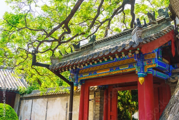 Fototapeta Summer scenery of Shandong Yantai Penglai Pavilion scenic area, Tianhou Palace