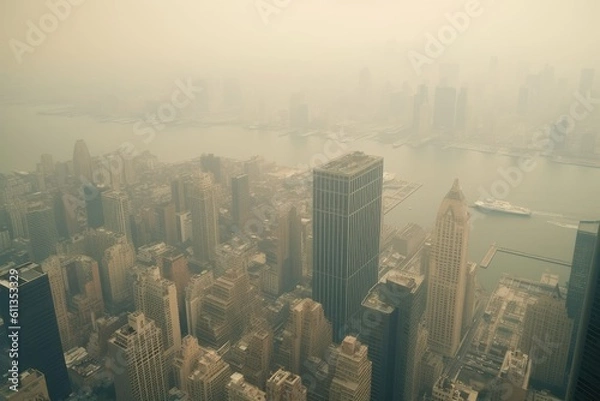 Fototapeta New York City Covered in Smoke from Bushfire