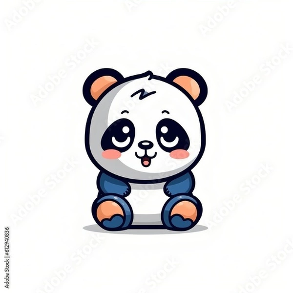 Fototapeta Character logo of a panda. Generative AI