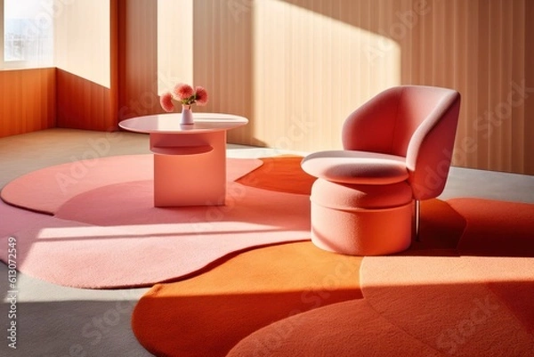 Obraz Concept of Modern Minimalist Design: Close-up of Lounge Furniture. 3d render.