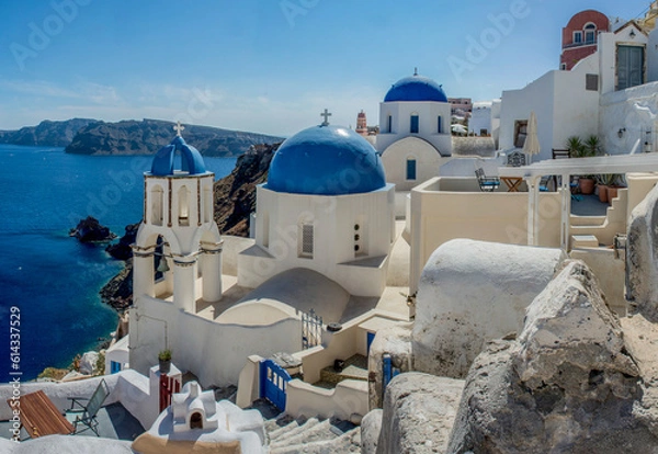 Fototapeta views of the village of Oia in Santorini