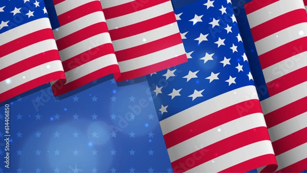 Fototapeta Vector beautiful american flag background