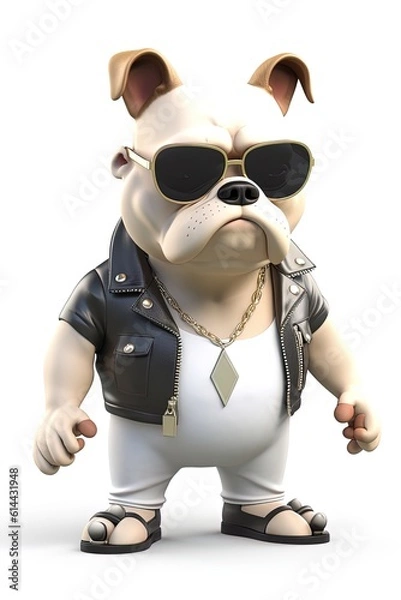 Obraz sassy swag bulldog cartoon character