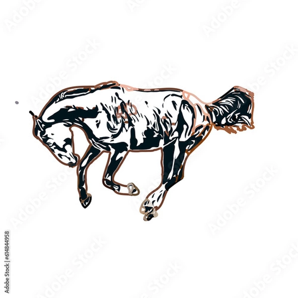 Obraz Color sketch of a horse with transparent background