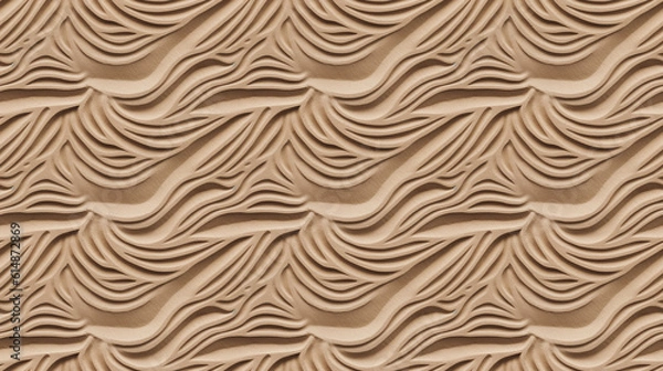 Fototapeta Seamless zen sand pattern, created with AI Generative Technology