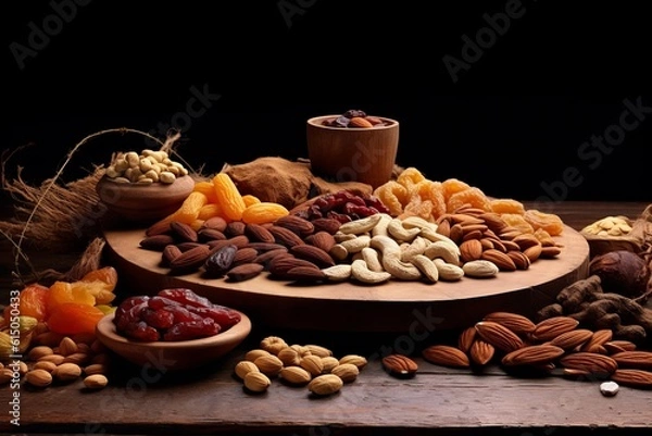 Fototapeta nuts and dried fruits