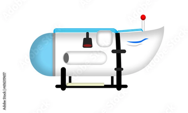 Fototapeta simple illustration of Ocean Gate titanic or Titan submarine or titanic excursion submarine
