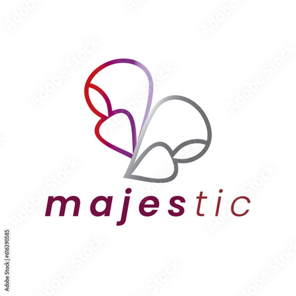 Fototapeta Isometric B and Butterfly Bug Wings Fashion Logo