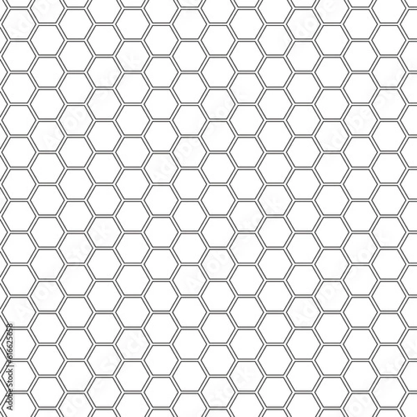 Fototapeta abstract monochrome geometric black hexagon pattern art.