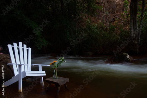 Fototapeta white chair on the beach