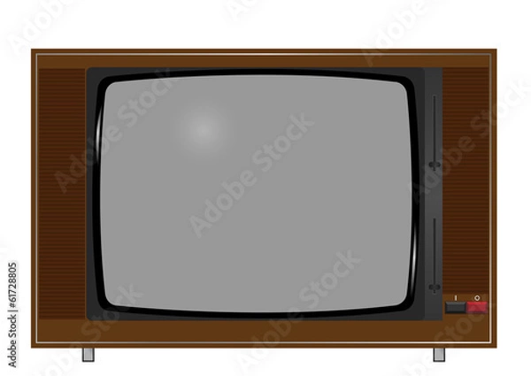 Fototapeta Illustration of old TV on the white background. Vector.