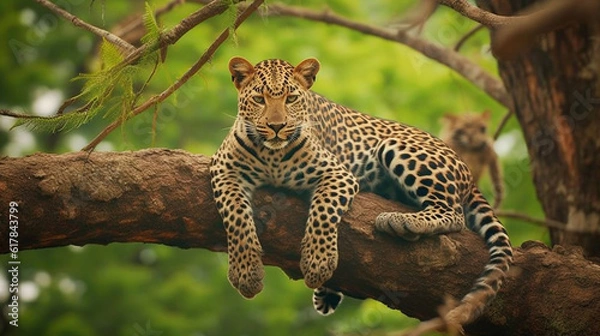 Fototapeta leopard (Panthera pardus). AI generative