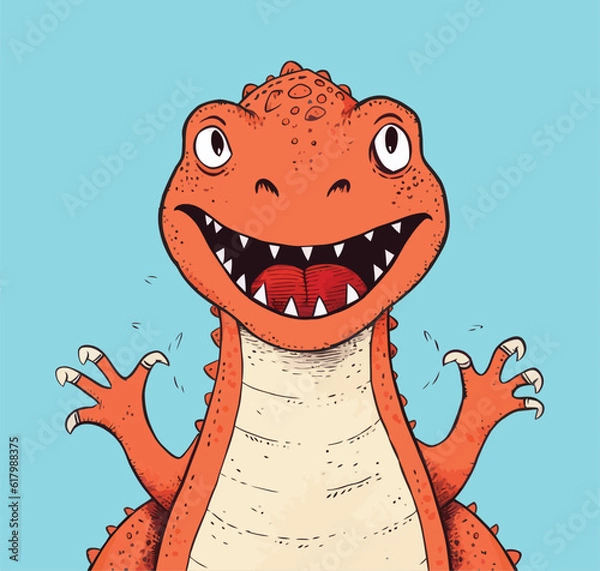 Fototapeta t-rex dinosaur. cartoon dinosaur illustration