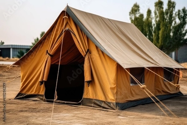 Fototapeta luxury retail camping tent mind training glamping AI Generated