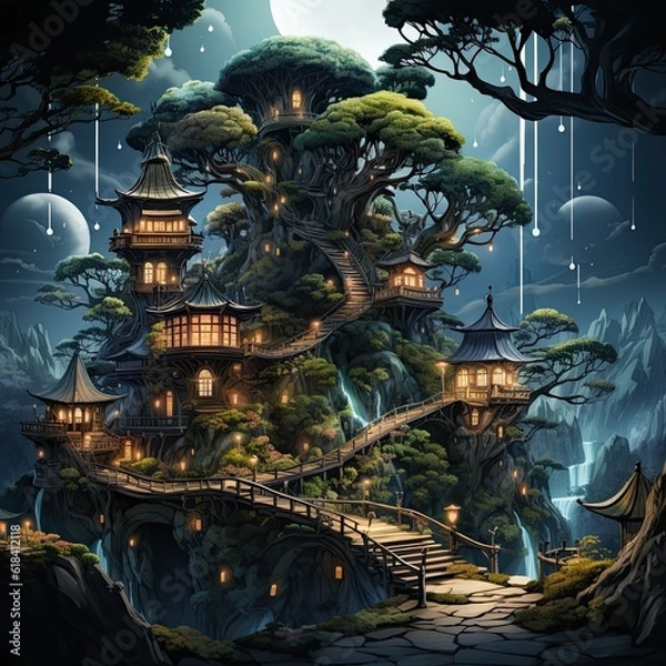 Fototapeta fantasy tree house