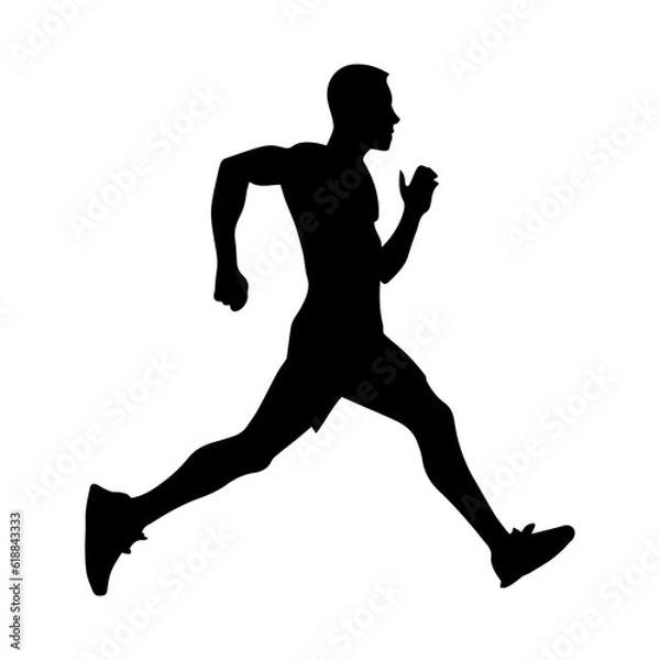 Fototapeta Vector illustration. Figure of a runner doing sports. Runs